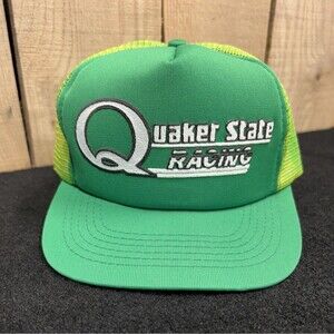 Vintage Quaker State Oil Racing Mesh Foam Trucker Hat/Cap NWOT